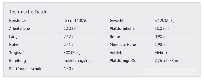 Iteco IT10090 Platforme foarfeca