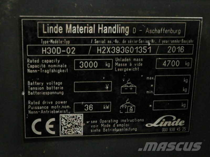 Linde H30D-02 393 DONOR Stivuitor diesel