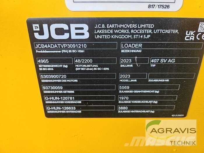 JCB 407 AGRI STUFE V Incarcator pe pneuri