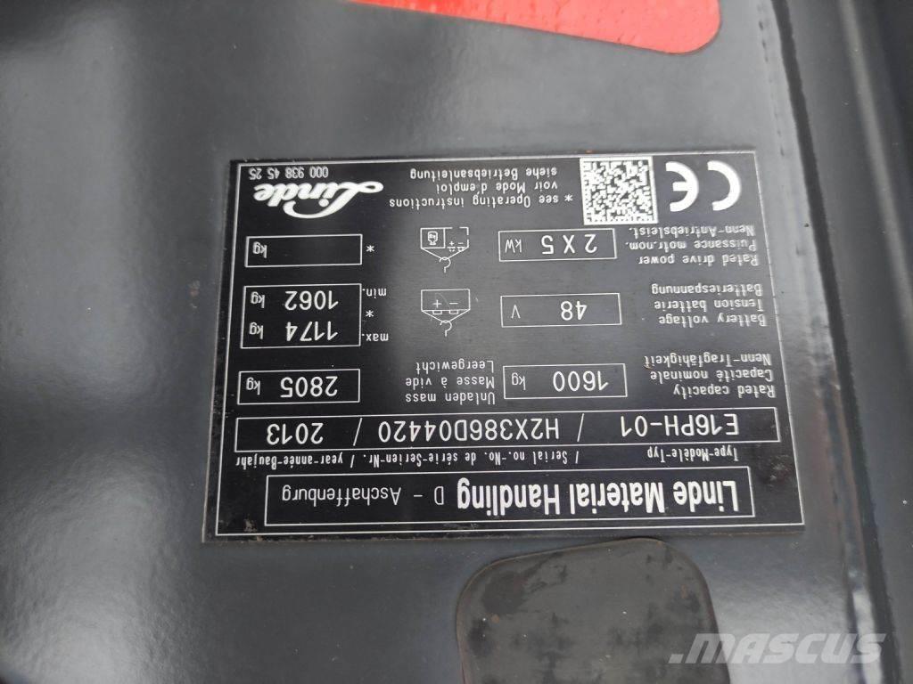 Linde E16PH-01-386 Stivuitor electric