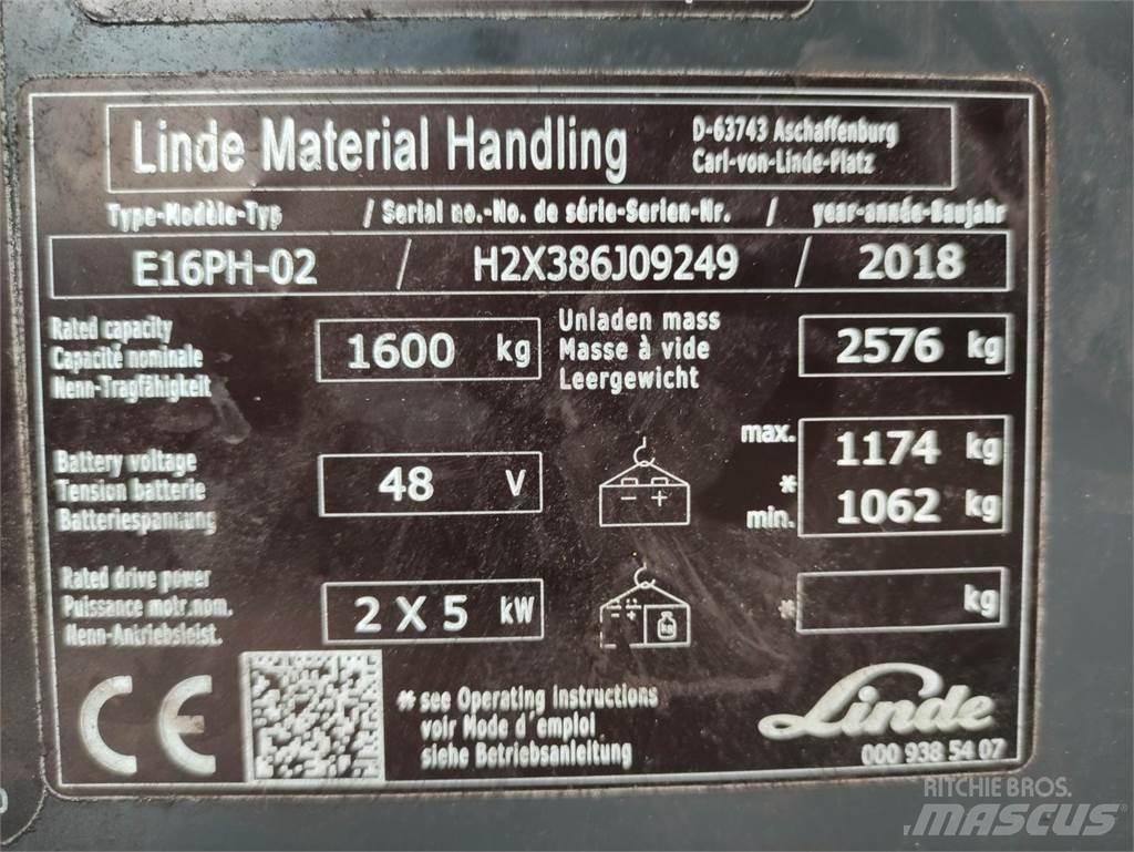 Linde E16PH-02-386-EVO Stivuitor electric