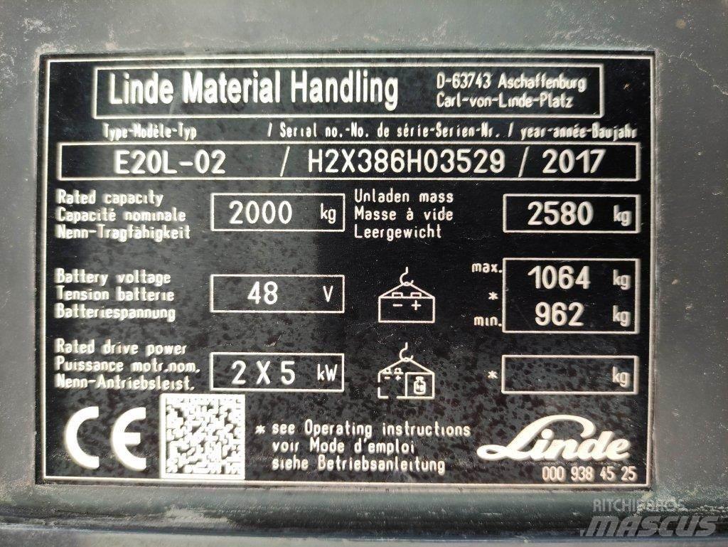 Linde E20L-02-386 Stivuitor electric