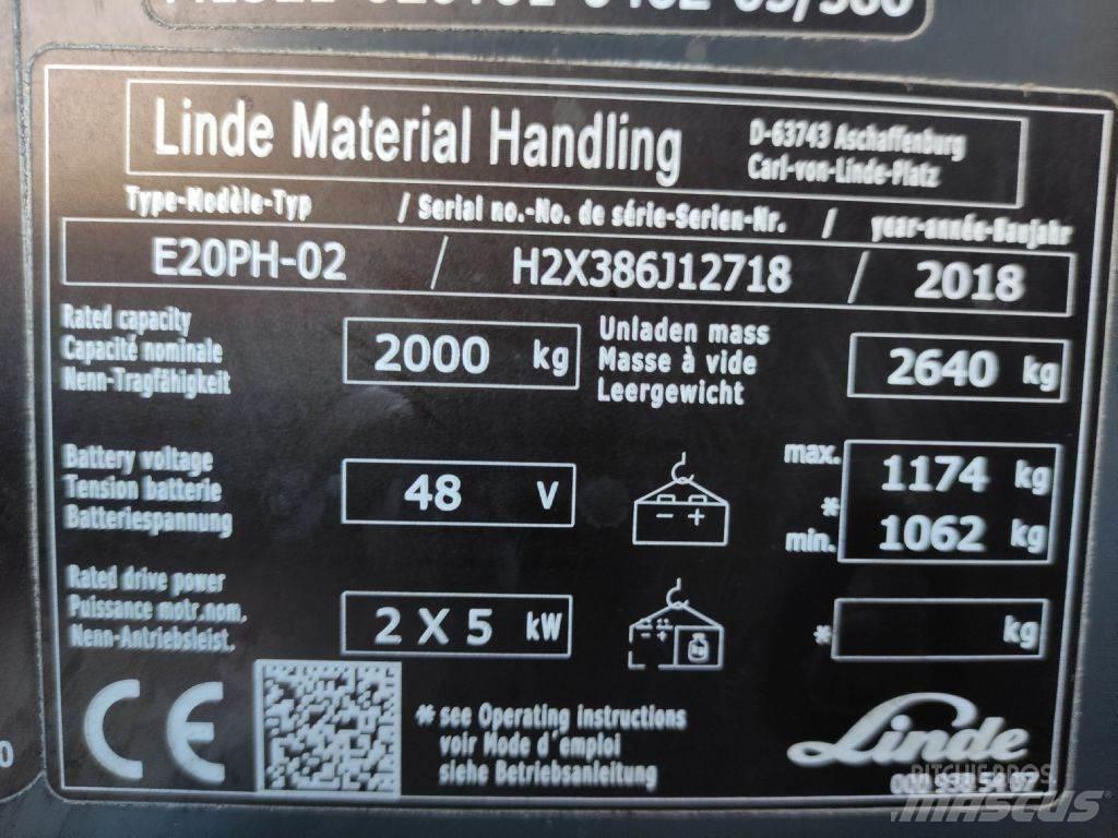 Linde E20P-02-386 EVO Stivuitor electric