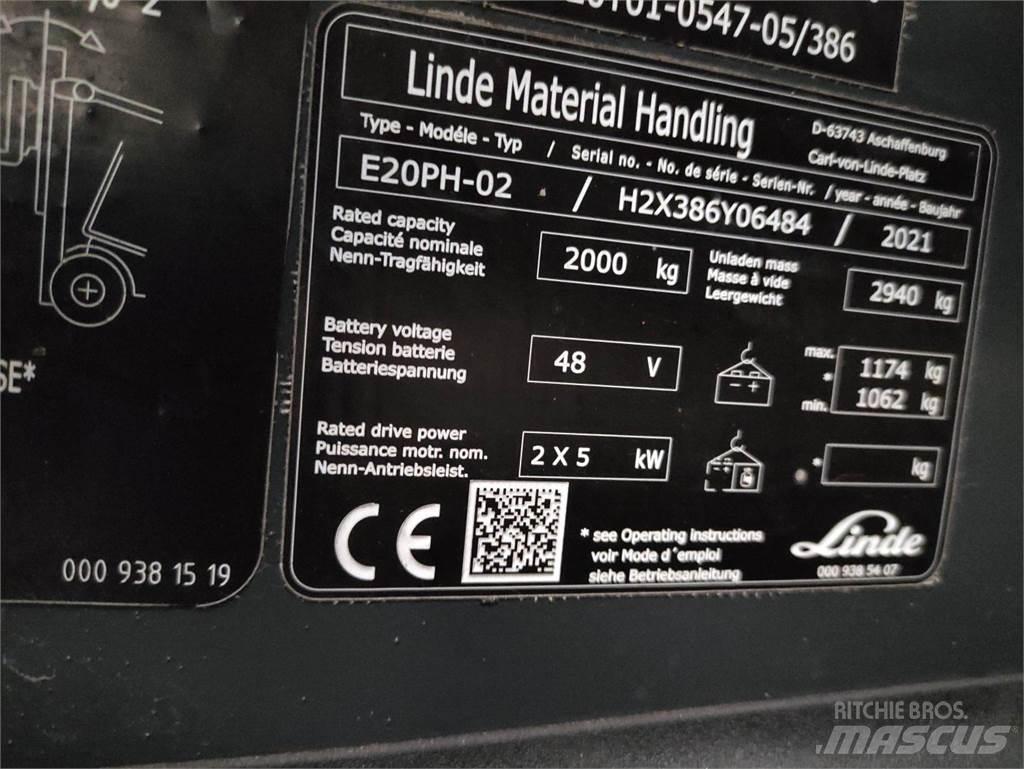 Linde E20PH-02-386-EVO Stivuitor electric