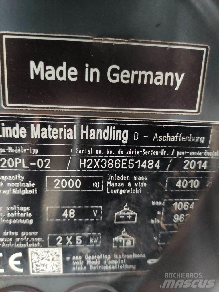 Linde E20PL-02-386 EVO Stivuitor electric