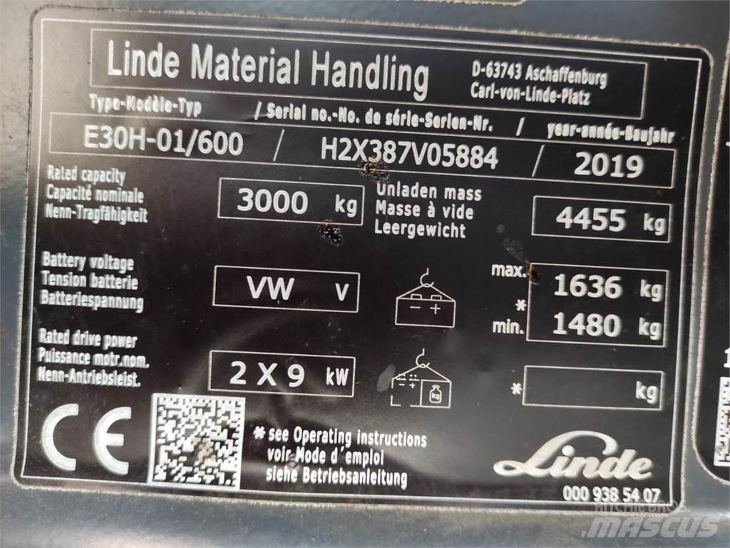 Linde E30H-01/600-387 Stivuitor electric