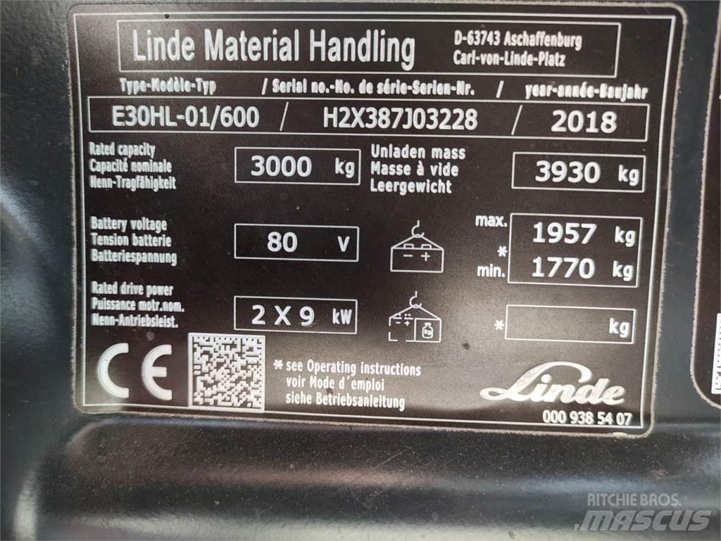 Linde E30HL-01/600-387 Stivuitor electric