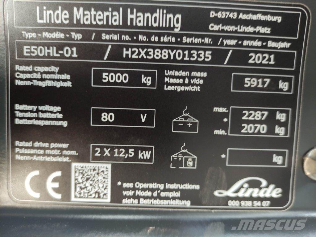 Linde E50HL-01-388 Stivuitor electric