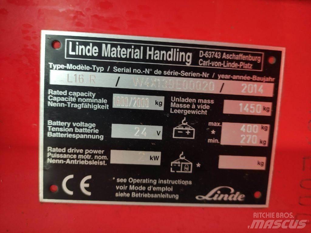 Linde L16R Stivuitor electric