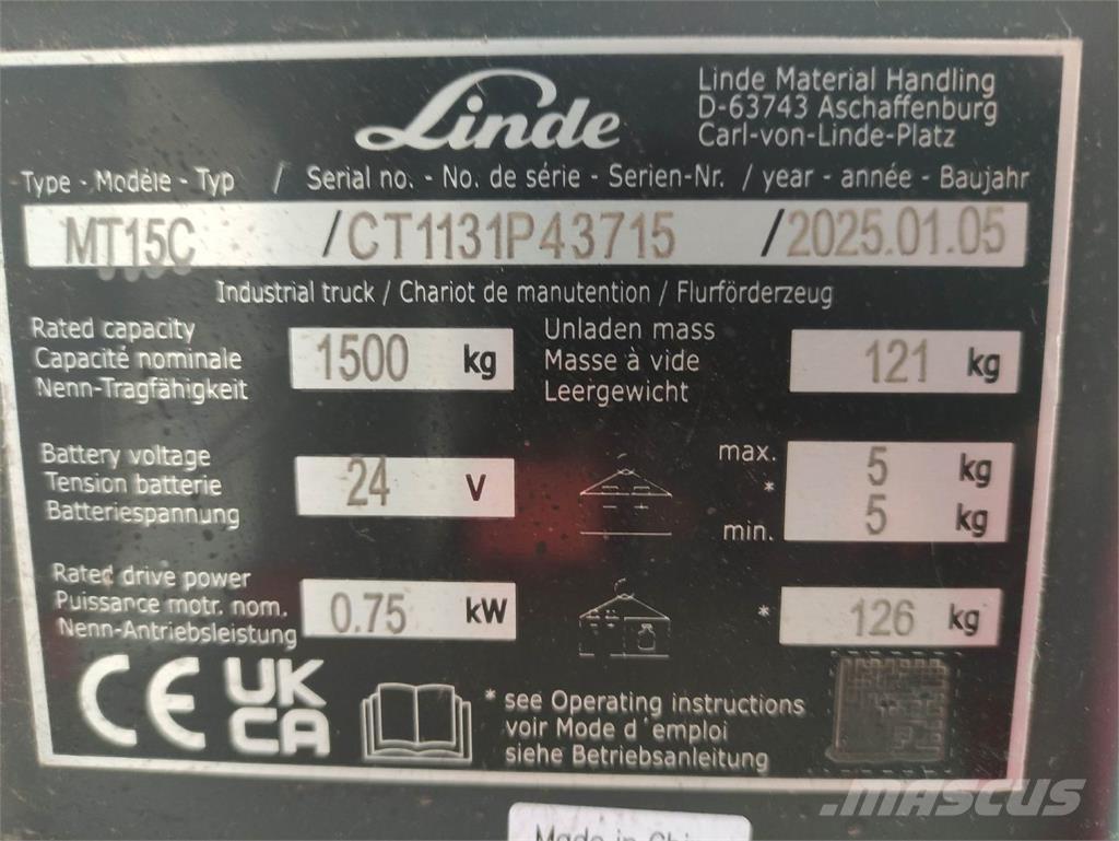 Linde MT15C Transpaleta manuala