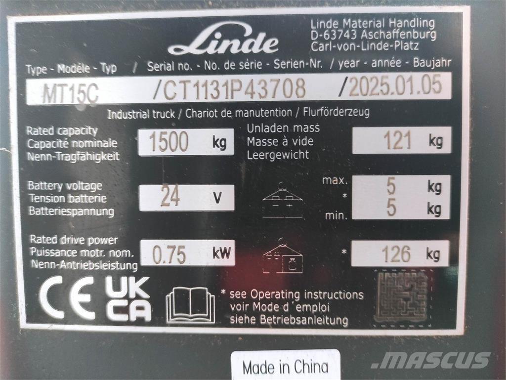 Linde MT15C Transpaleta manuala