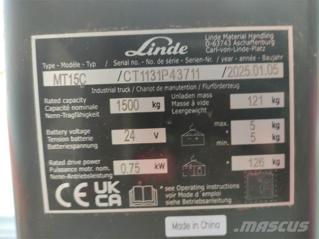 Linde MT15C Transpaleta manuala