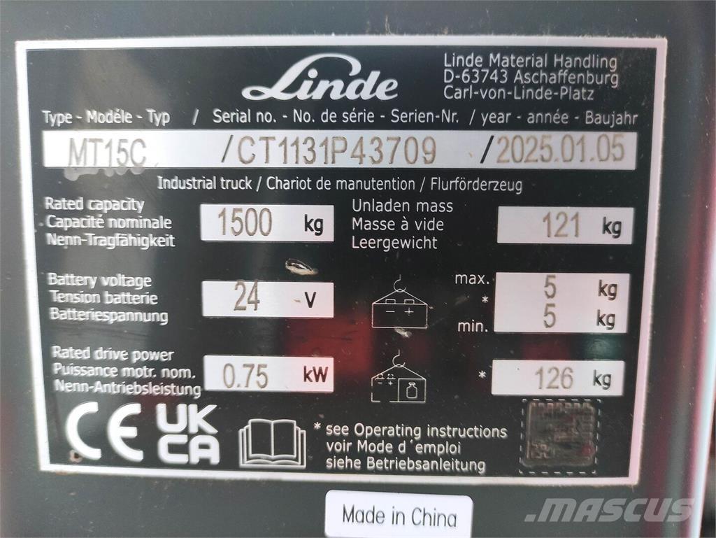 Linde MT15C Transpaleta manuala
