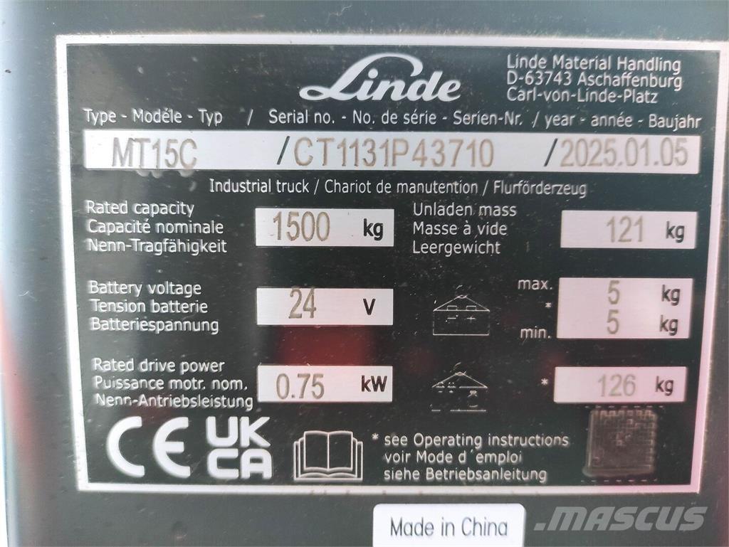 Linde MT15C Transpaleta manuala