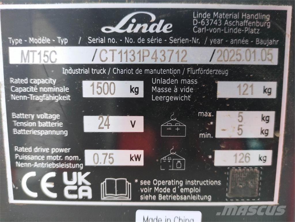 Linde MT15C Transpaleta manuala