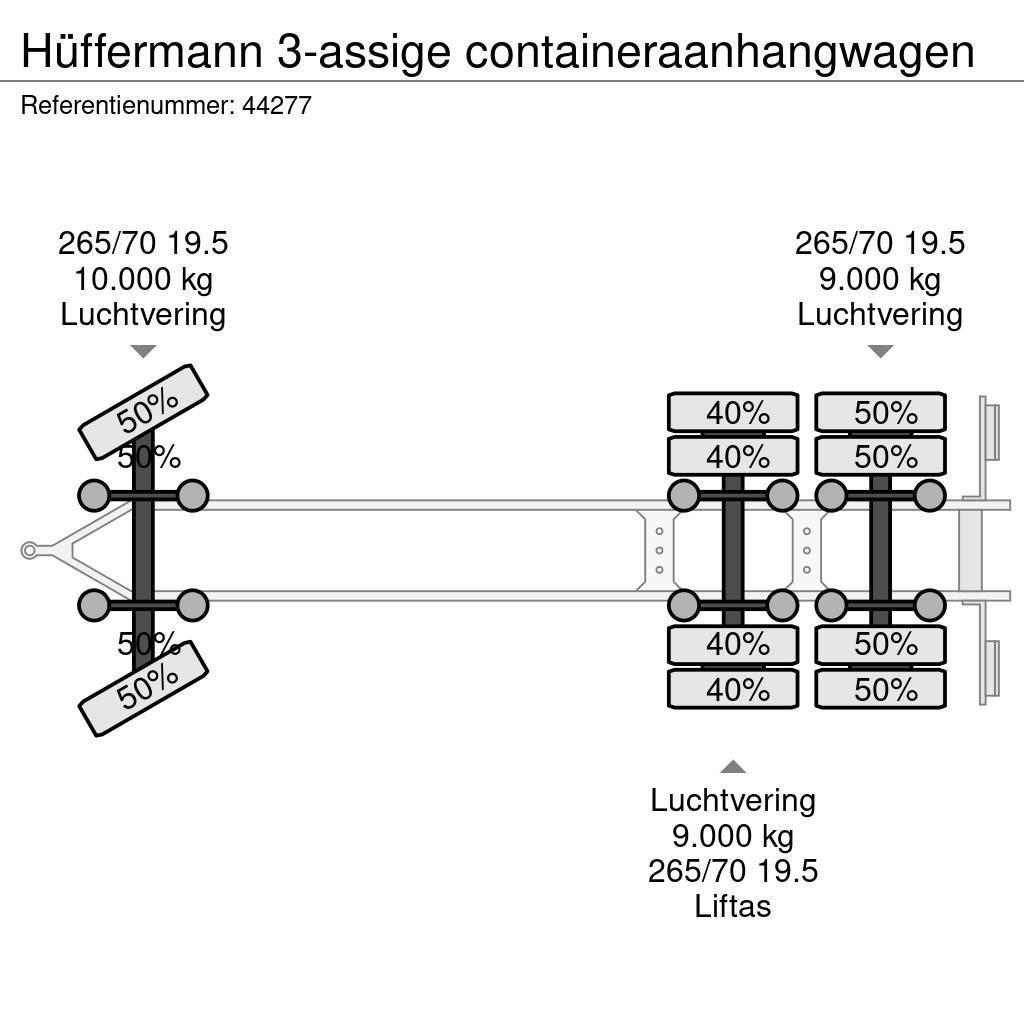 Hüffermann 3-assige containeraanhangwagen Remorci cadru de containere