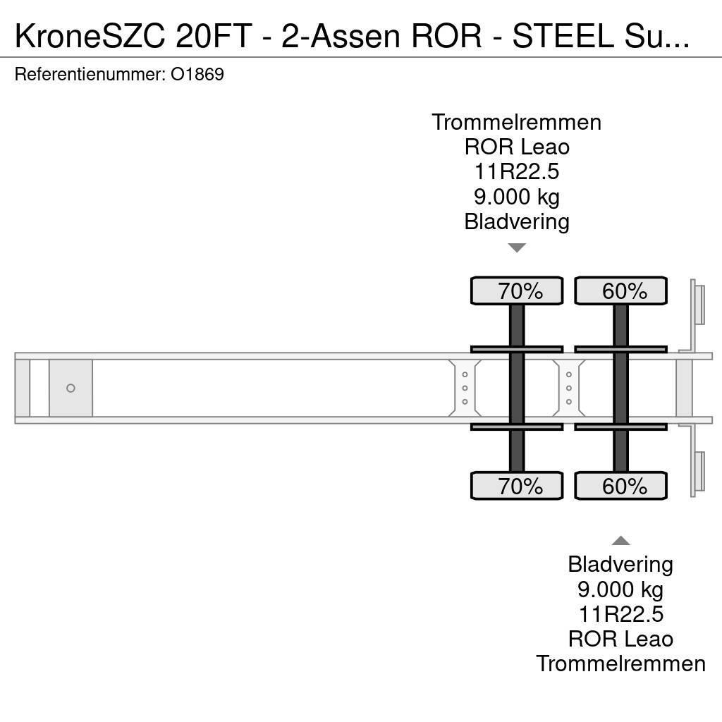 Krone SZC 20FT - 2-Assen ROR - STEEL Suspension - DOUBLE Camion cu semi-remorca cu incarcator