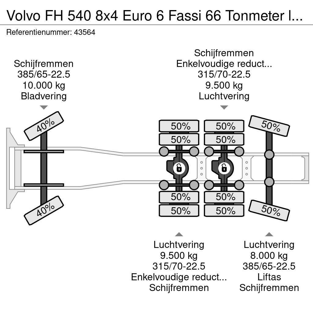 Volvo FH 540 8x4 Euro 6 Fassi 66 Tonmeter laadkraan + Fl Autotractoare