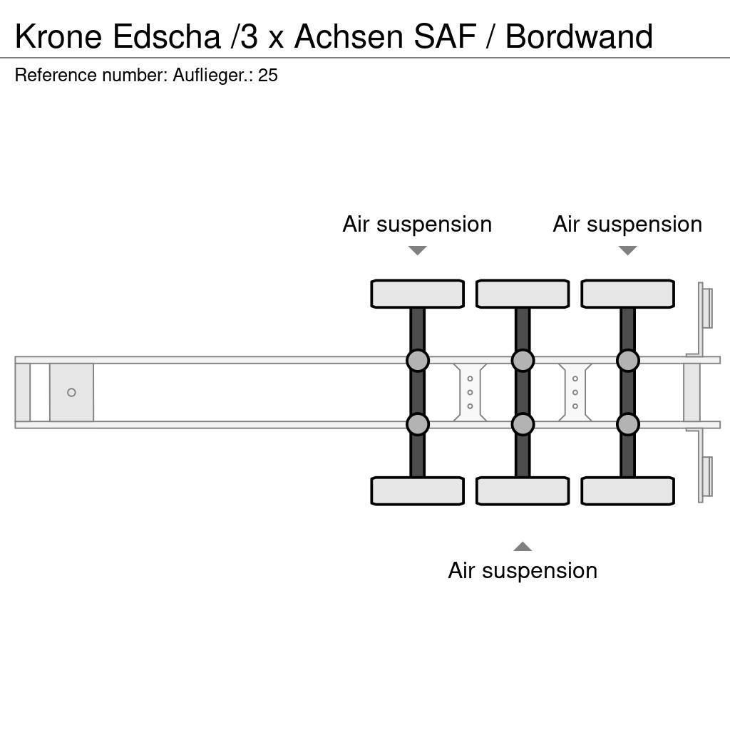 Krone Edscha /3 x Achsen SAF / Bordwand Semi-remorca speciala