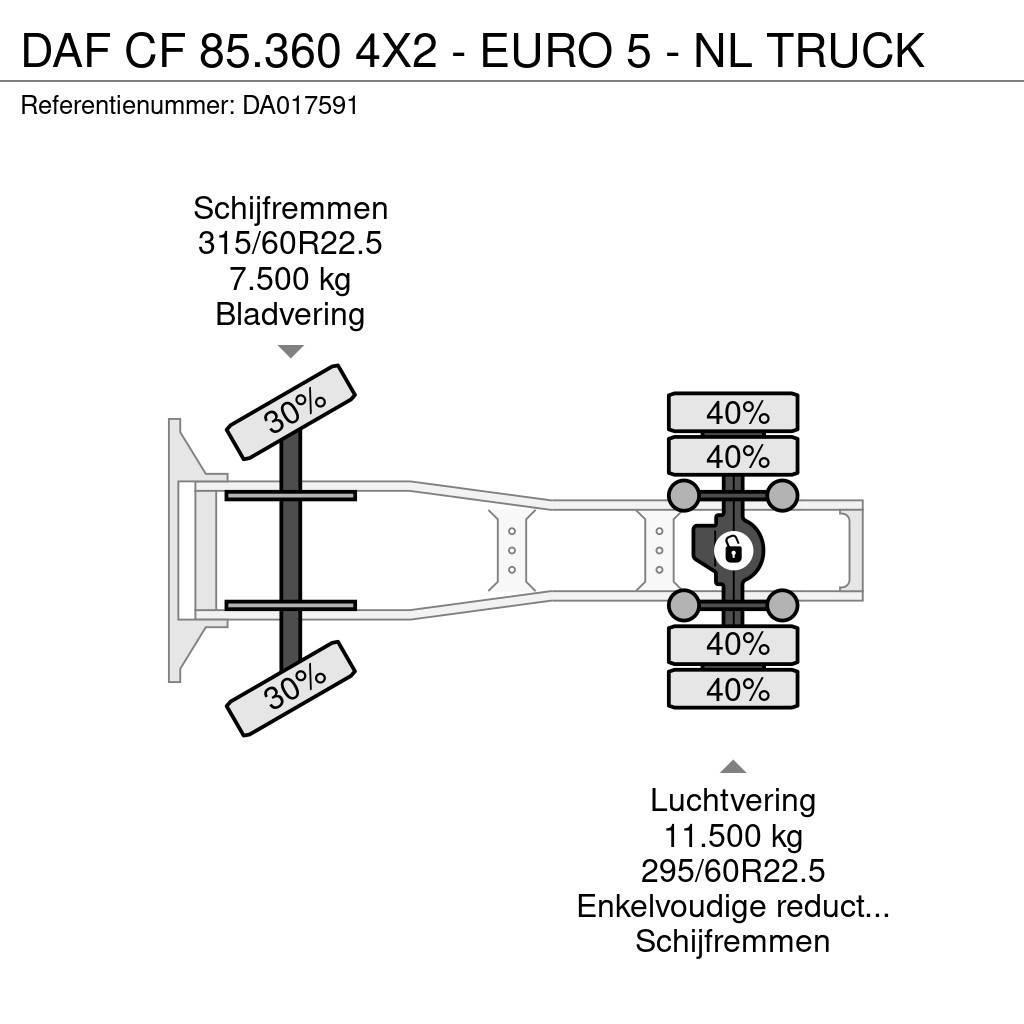 DAF CF 85.360 4X2 - EURO 5 - NL TRUCK Autotractoare