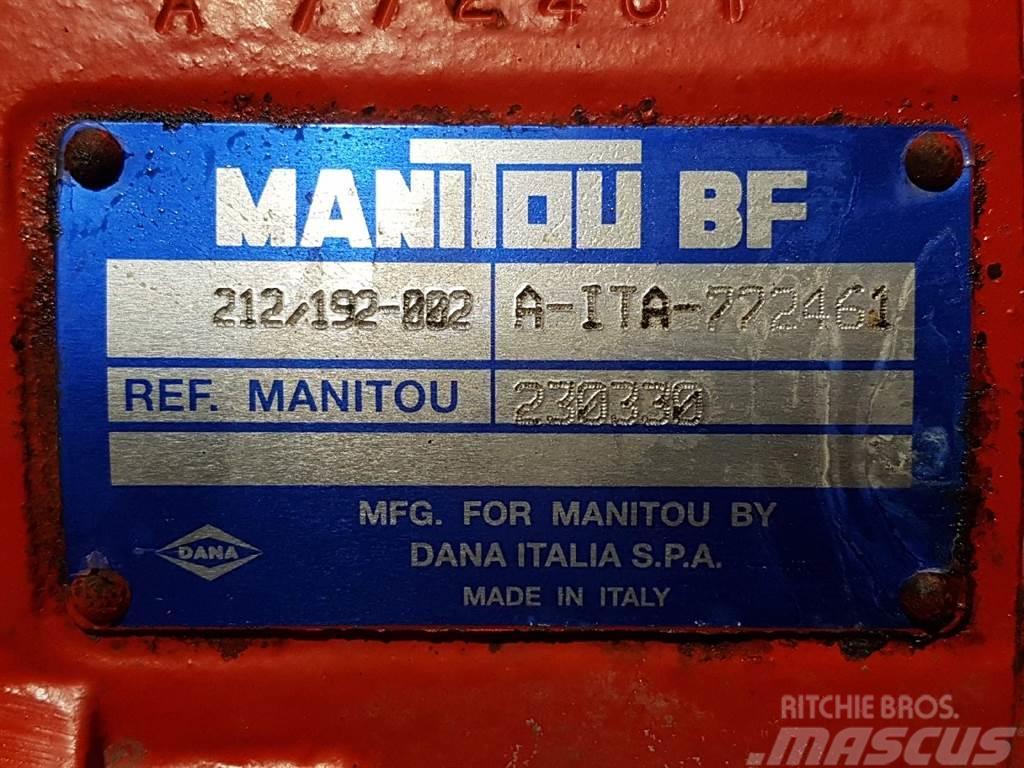 Manitou MT1233ST-230330-Spicer Dana 212/192-002-Axle/Achse Axe