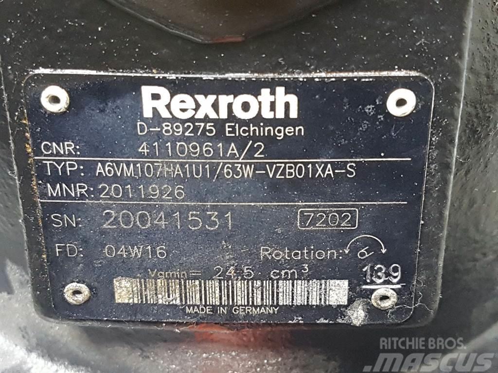 Ahlmann AS50-4110961A-Rexroth A6VM107HA1U1/63W-Drive motor Hidraulice