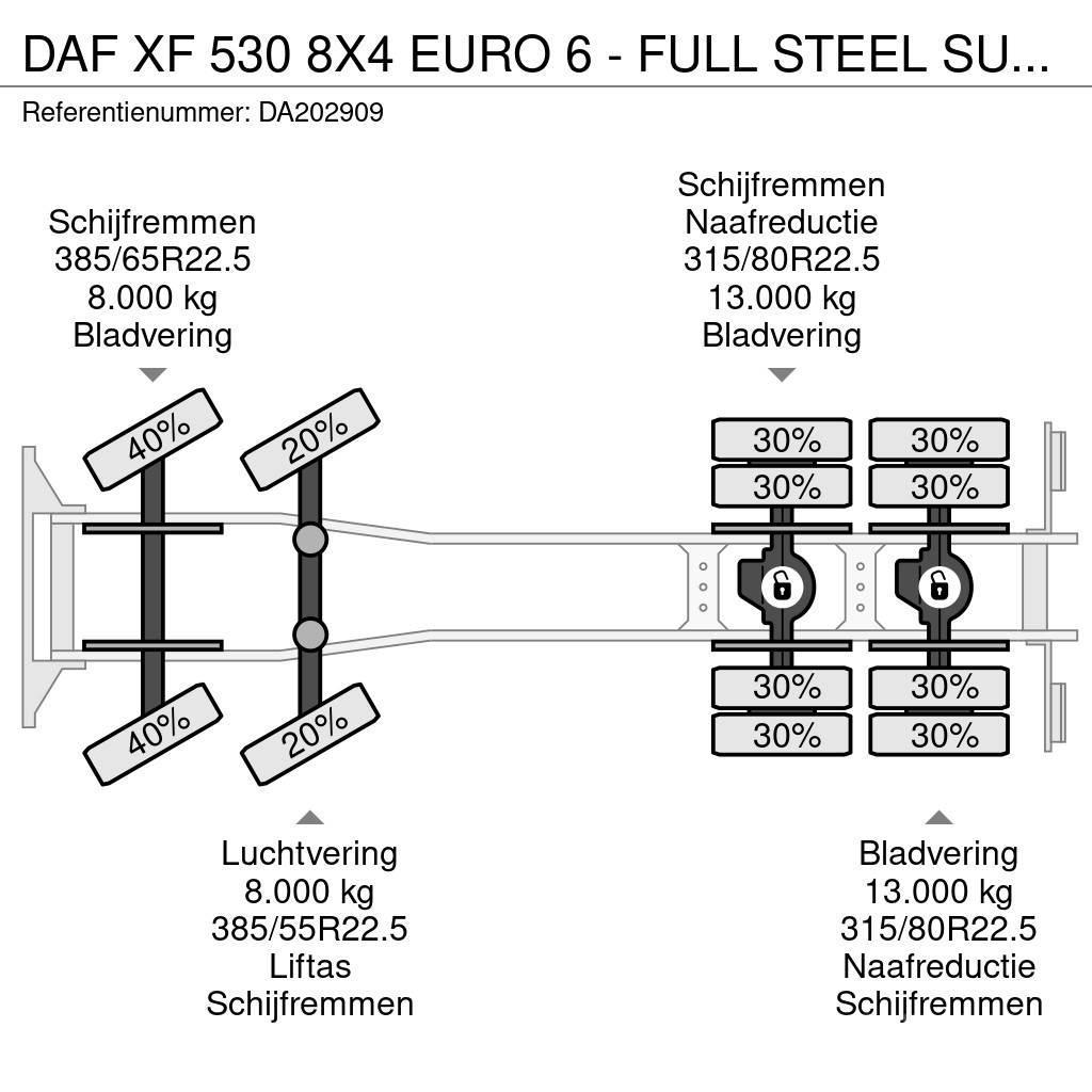 DAF XF 530 8X4 EURO 6 - FULL STEEL SUSP. - MANUAL GEAR Camion cabina sasiu