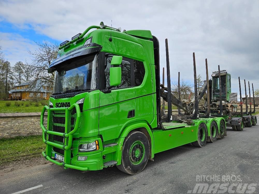Scania R 500+haagis+loglift 96ST Camion pentru lemne