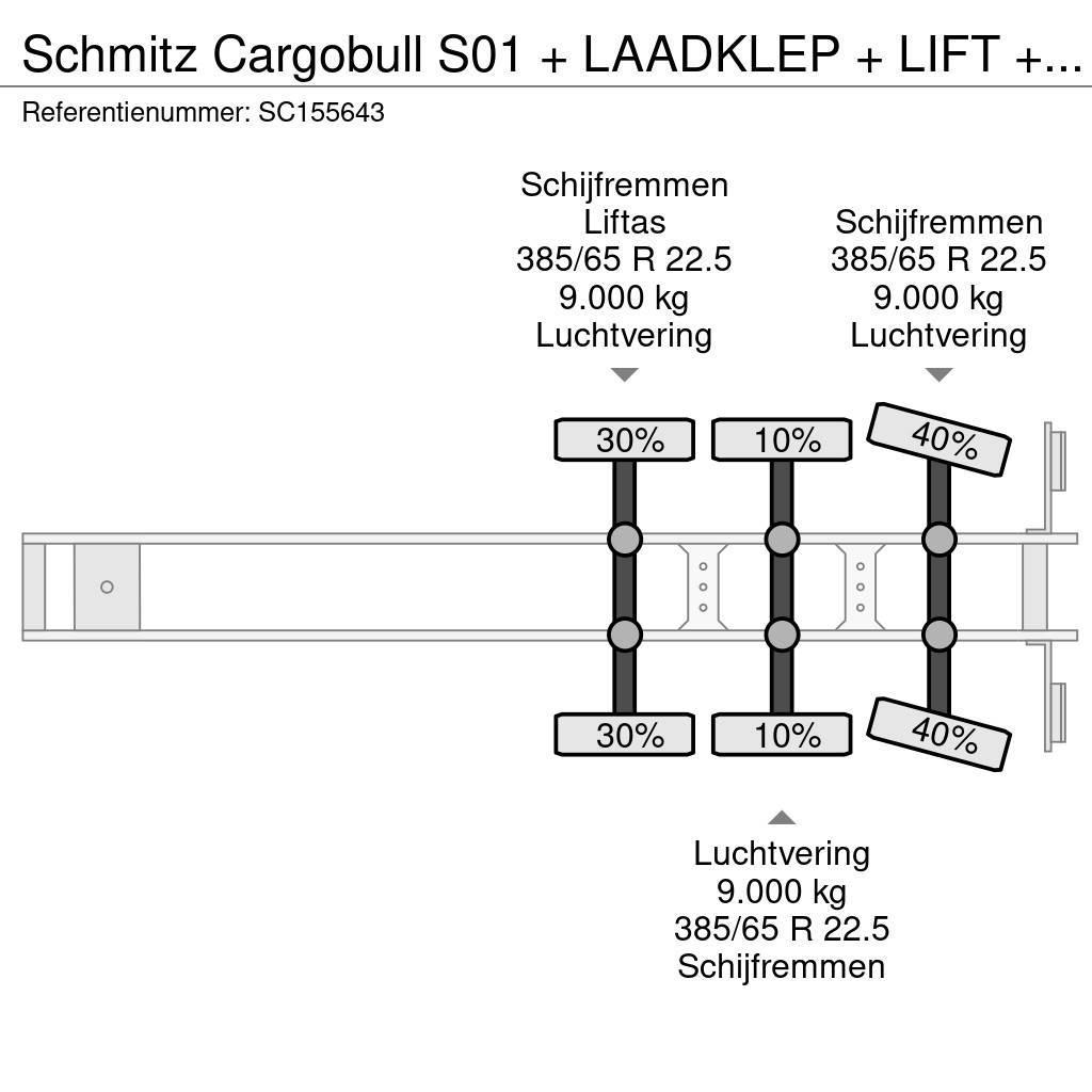 Schmitz Cargobull S01 + LAADKLEP + LIFT + STUURAS Semi-remorca speciala