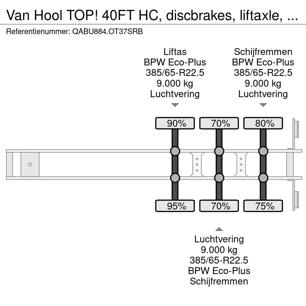 Van Hool TOP! 40FT HC, discbrakes, liftaxle, empty-weight: Camion cu semi-remorca cu incarcator