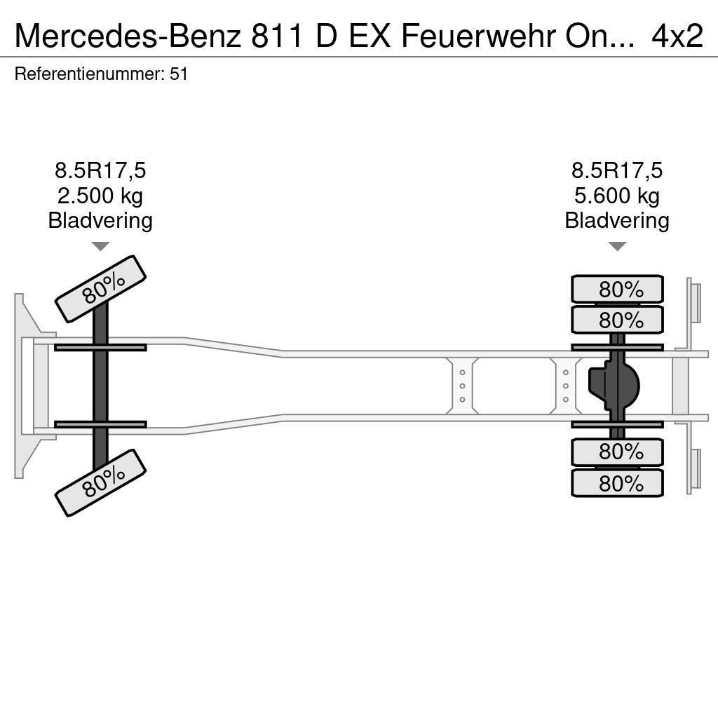 Mercedes-Benz 811 D EX Feuerwehr Only 13.000 KM Like New! Camion cabina sasiu
