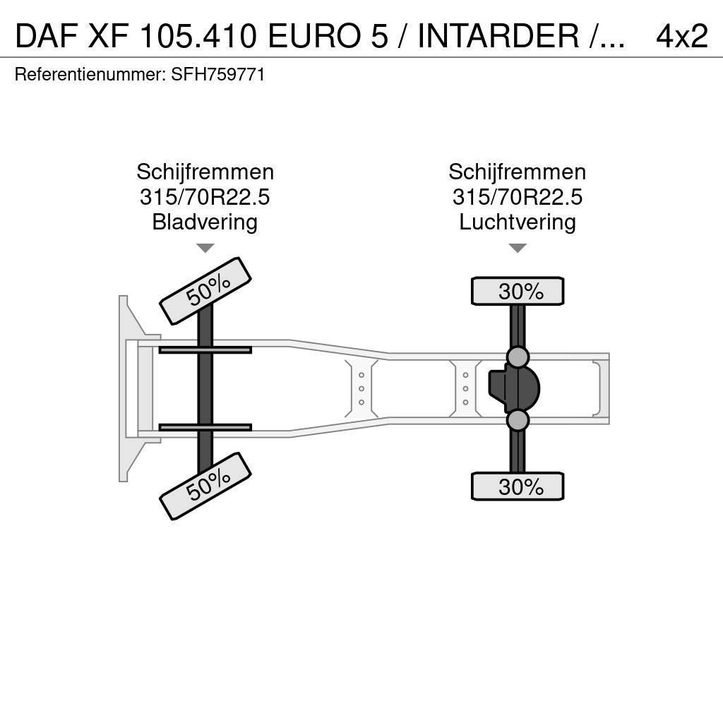 DAF XF 105.410 EURO 5 / INTARDER / COMPRESSOR / PTO / Autotractoare