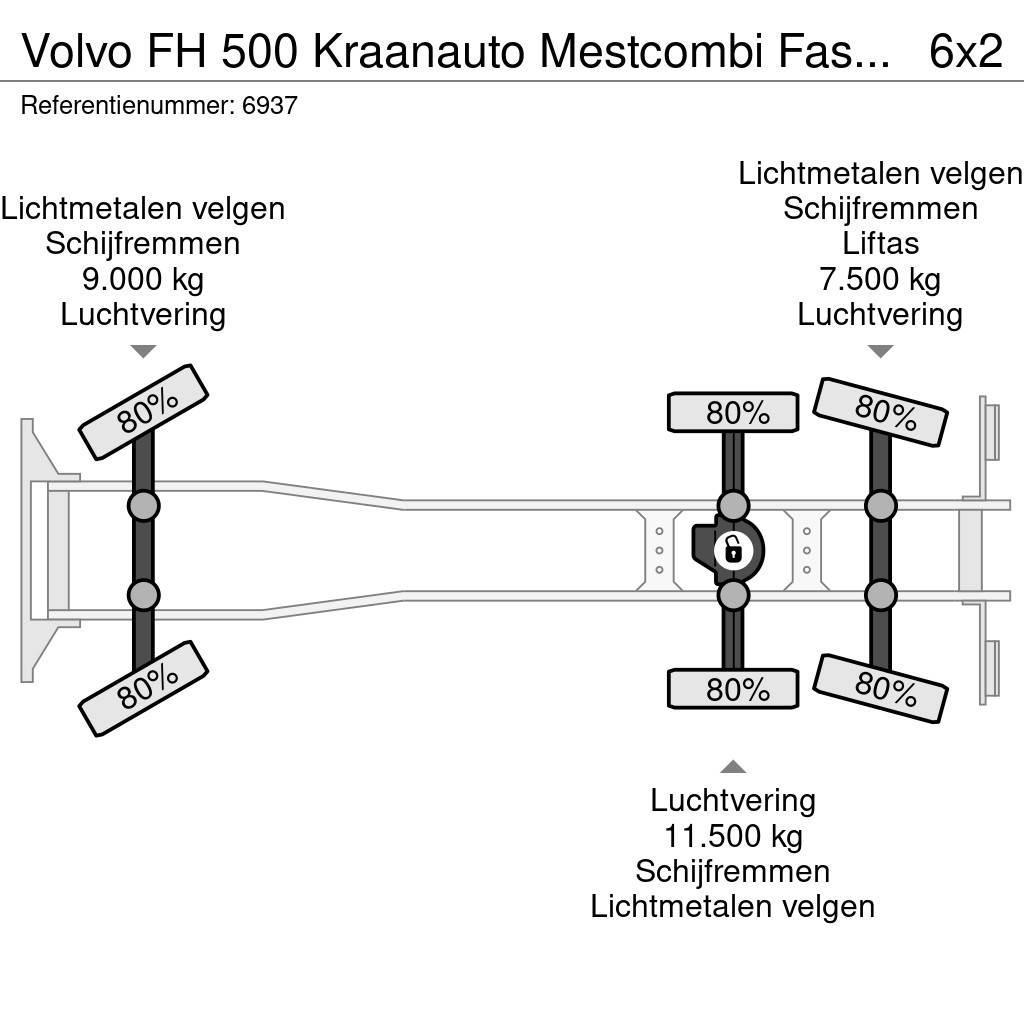 Volvo FH 500 Kraanauto Mestcombi Fassi Crane + Aanhanger Macara pentru orice teren