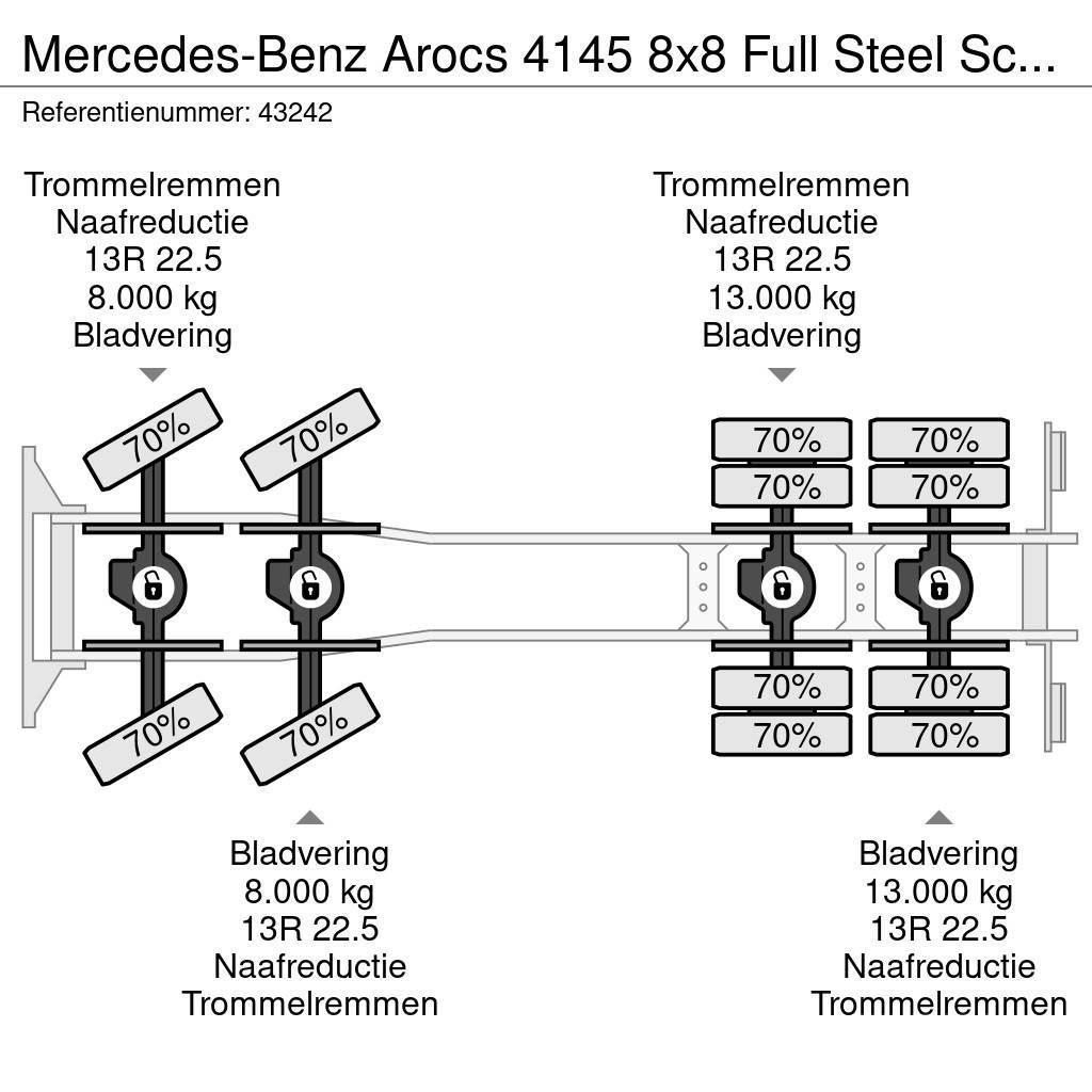 Mercedes-Benz Arocs 4145 8x8 Full Steel Schmitz 24 m³ kipper Autobasculanta