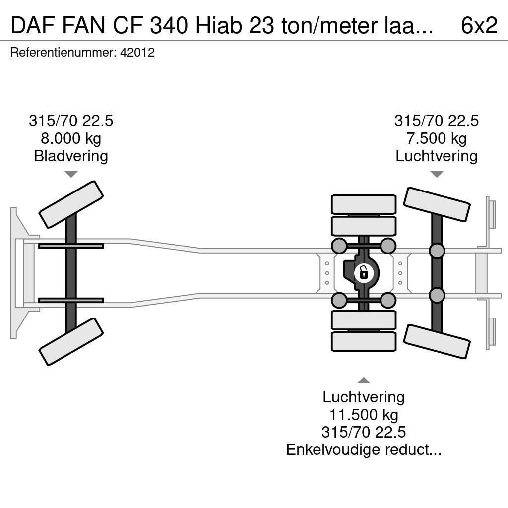 DAF FAN CF 340 Hiab 23 ton/meter laadkraan Camion de deseuri