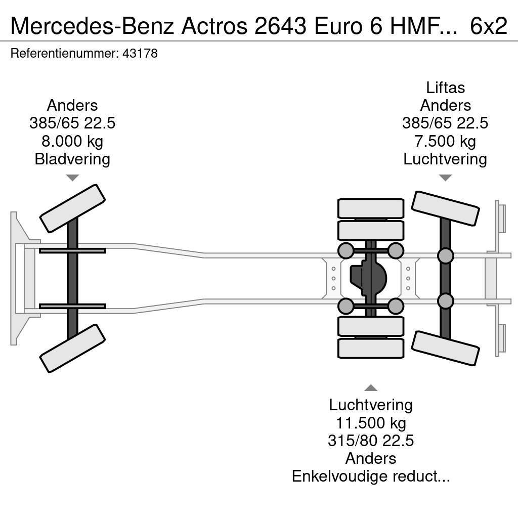 Mercedes-Benz Actros 2643 Euro 6 HMF 23 Tonmeter laadkraan Camion cu carlig de ridicare