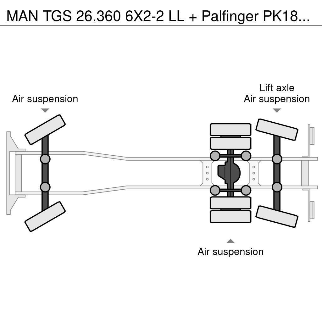 MAN TGS 26.360 6X2-2 LL + Palfinger PK18001 LA Camioane platforma/prelata