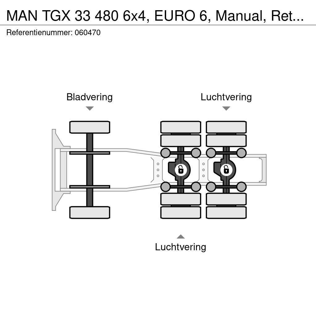 MAN TGX 33 480 6x4, EURO 6, Manual, Retarder Autotractoare