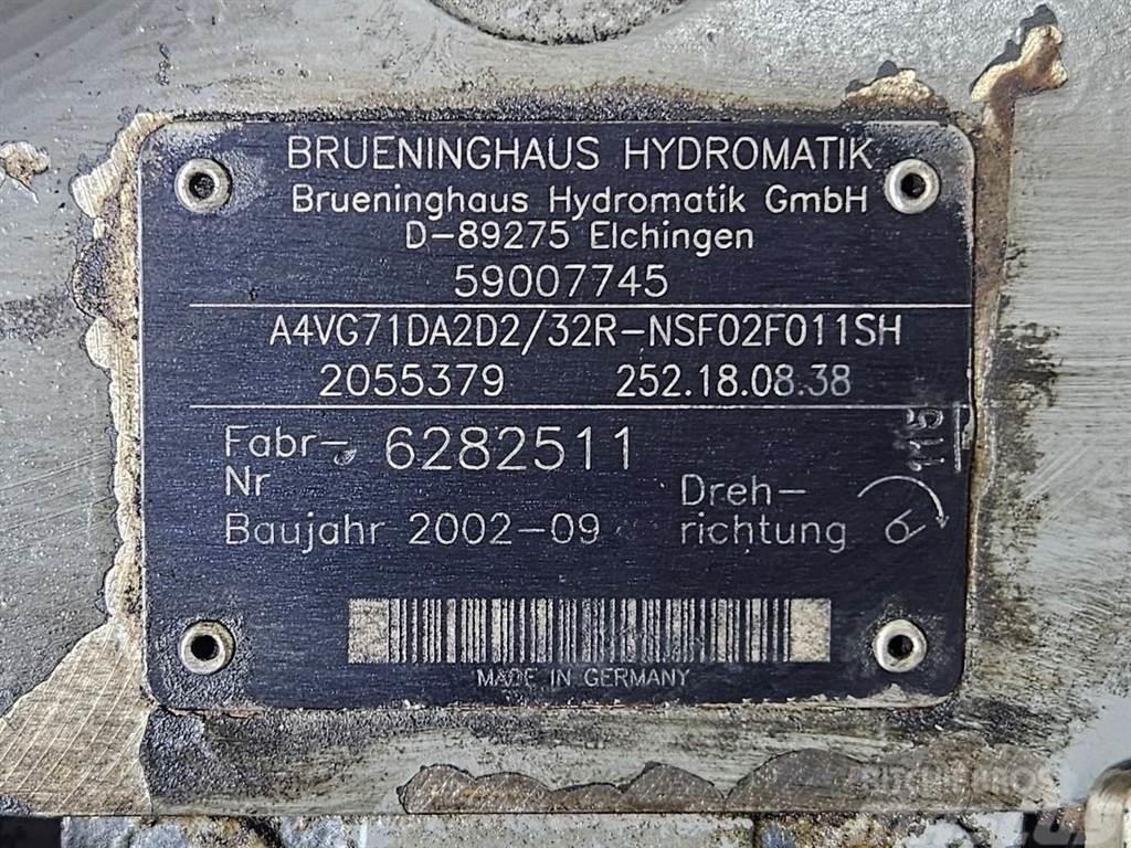 Brueninghaus Hydromatik A4VG71DA2D2/32R-Drive pump/Fahrpumpe Hidraulice