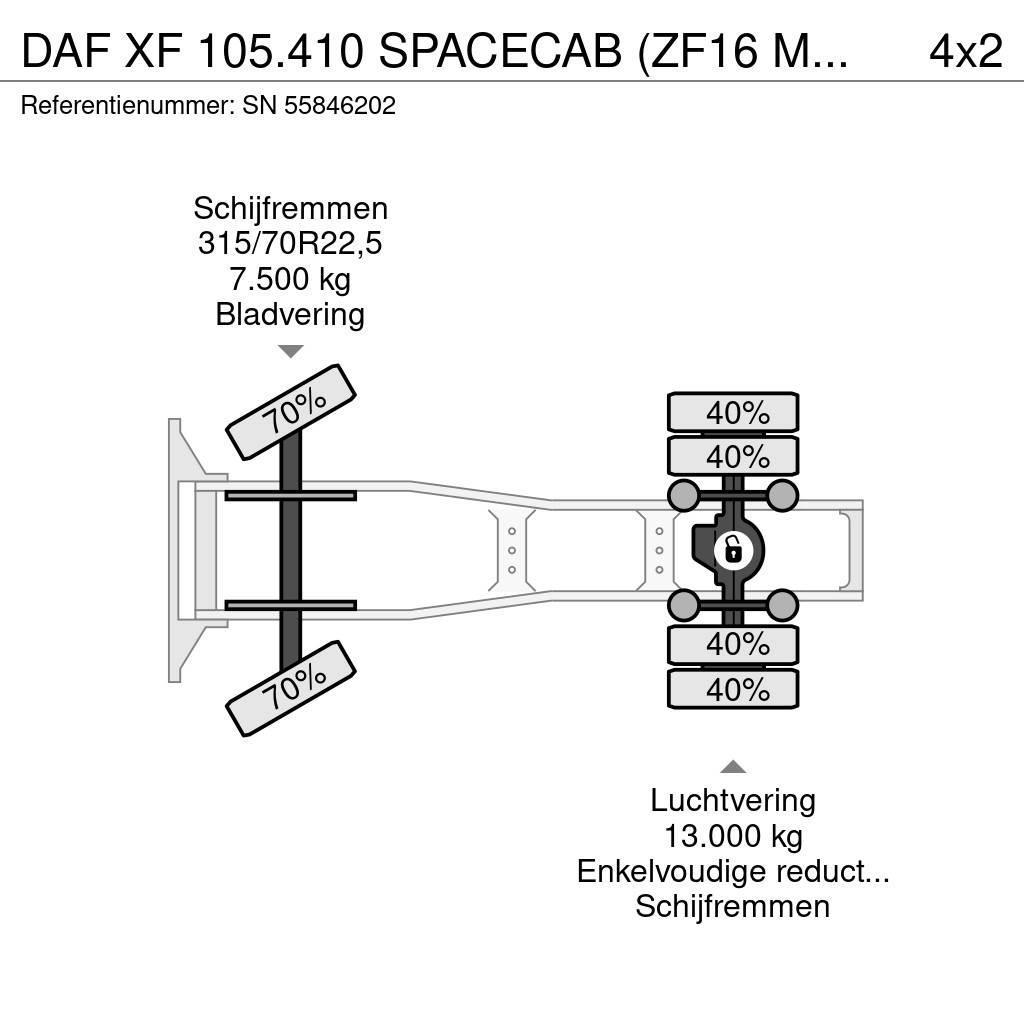 DAF XF 105.410 SPACECAB (ZF16 MANUAL GEARBOX / MX-BRAK Autotractoare