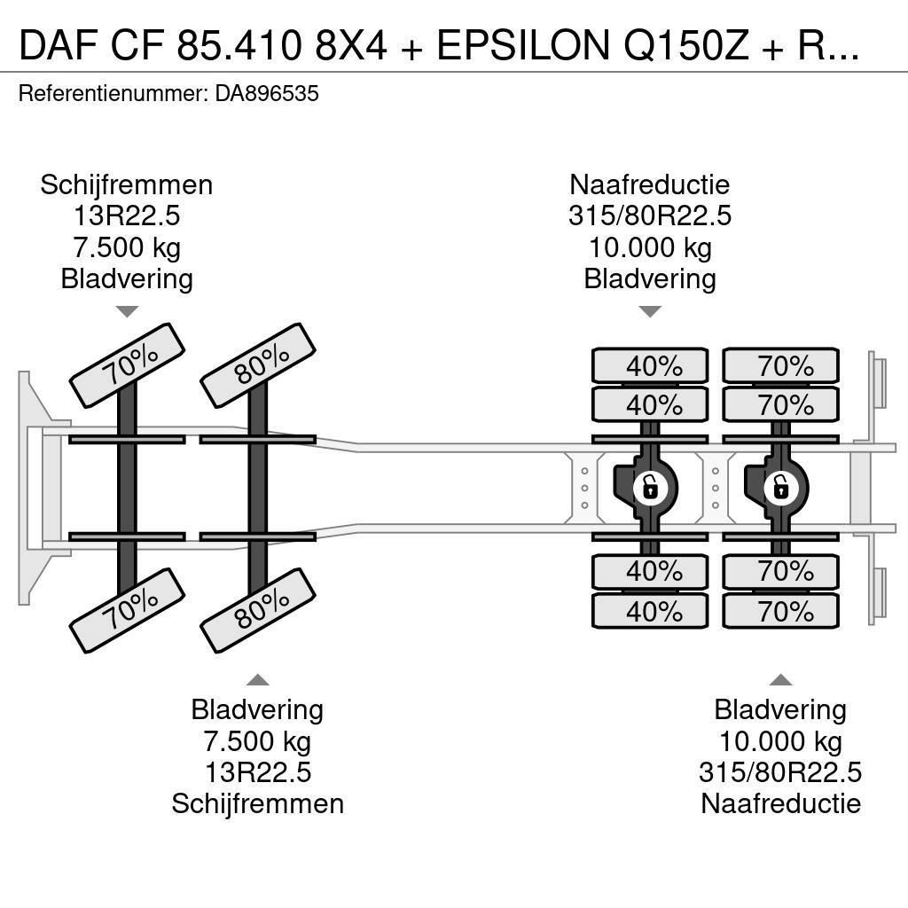 DAF CF 85.410 8X4 + EPSILON Q150Z + REMOTE - FULL STEE Autobasculanta
