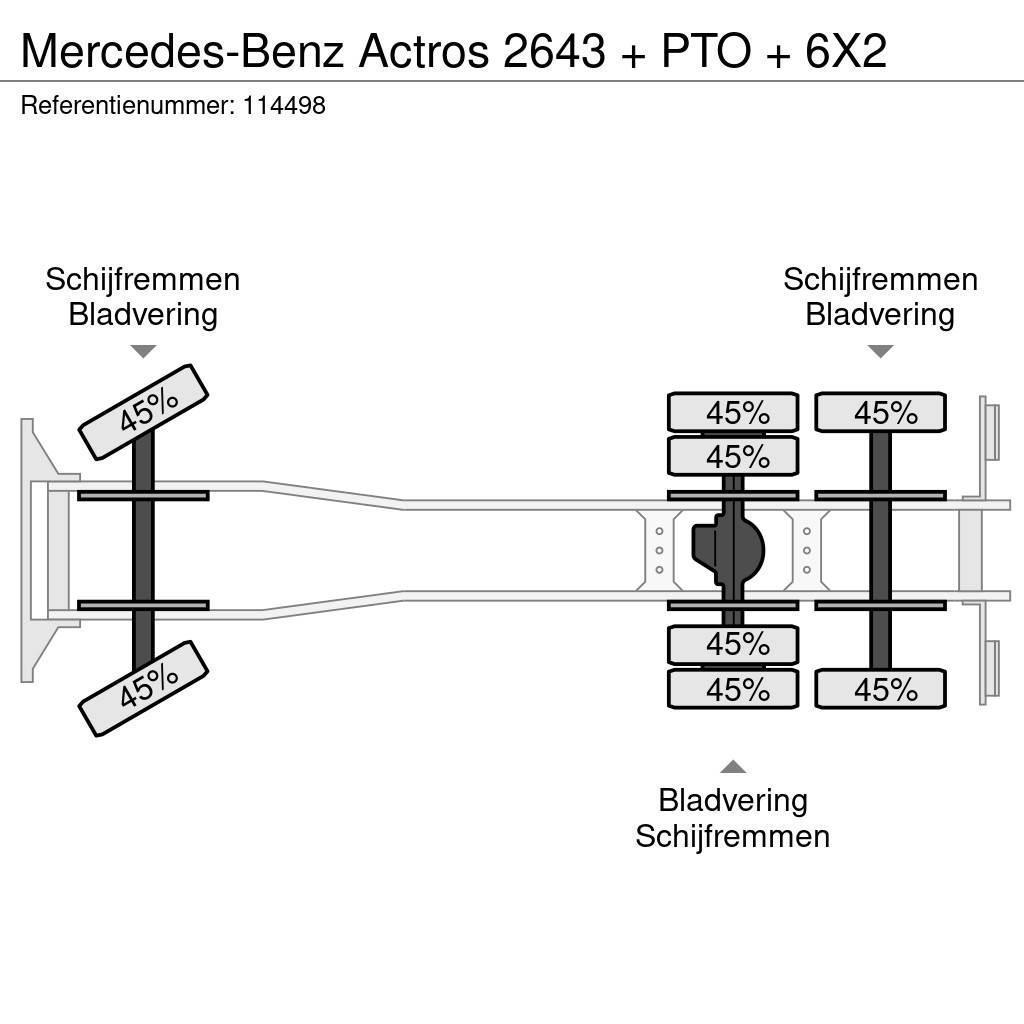 Mercedes-Benz Actros 2643 + PTO + 6X2 Camioane platforma/prelata