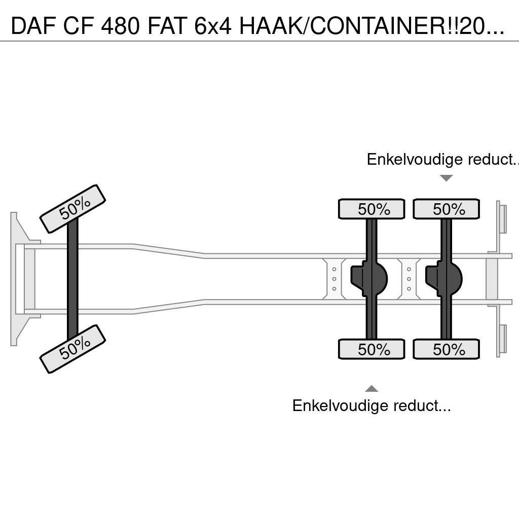 DAF CF 480 FAT 6x4 HAAK/CONTAINER!!2021!!34dkm!! Camion cu carlig de ridicare