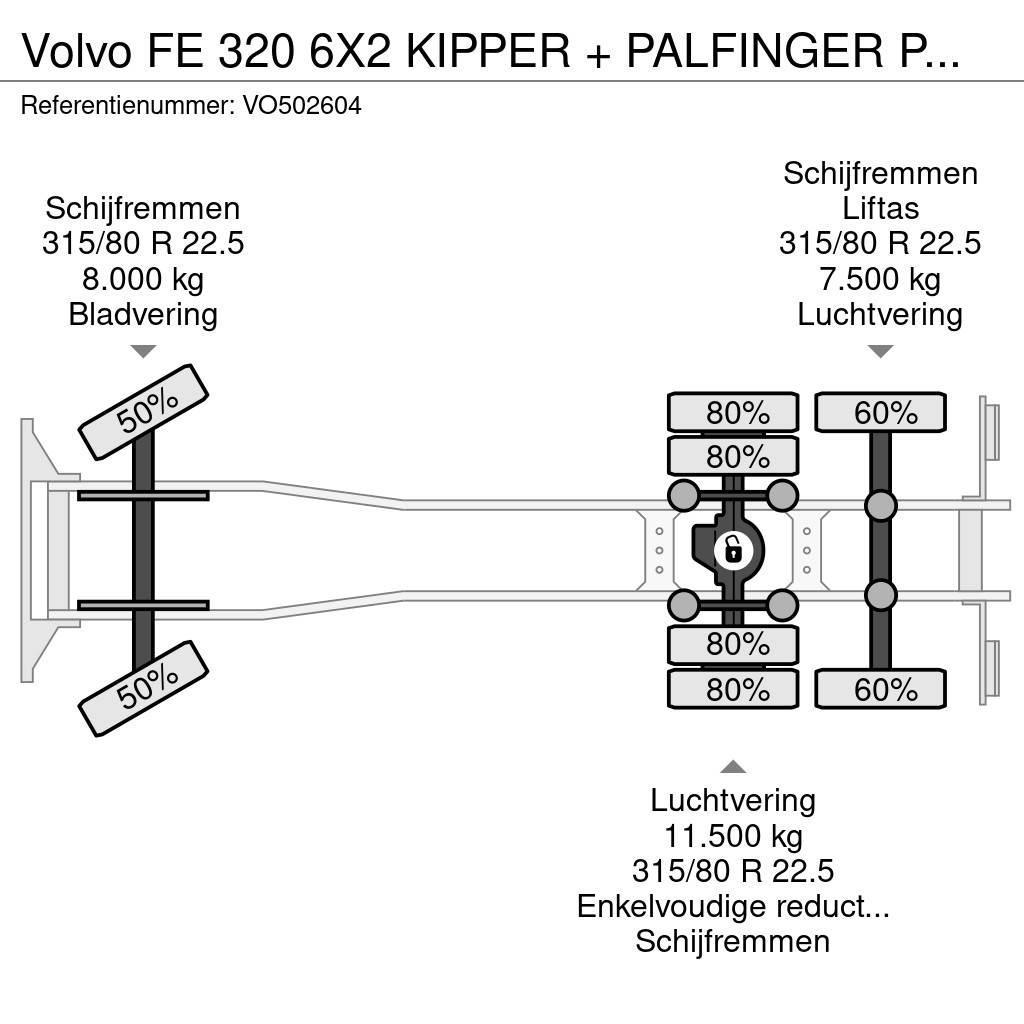 Volvo FE 320 6X2 KIPPER + PALFINGER PK12502 + REMOTE + M Autobasculanta