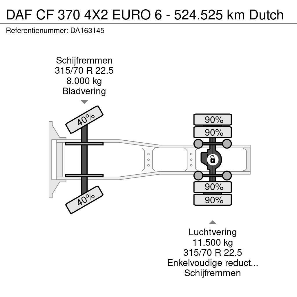 DAF CF 370 4X2 EURO 6 - 524.525 km Dutch Autotractoare