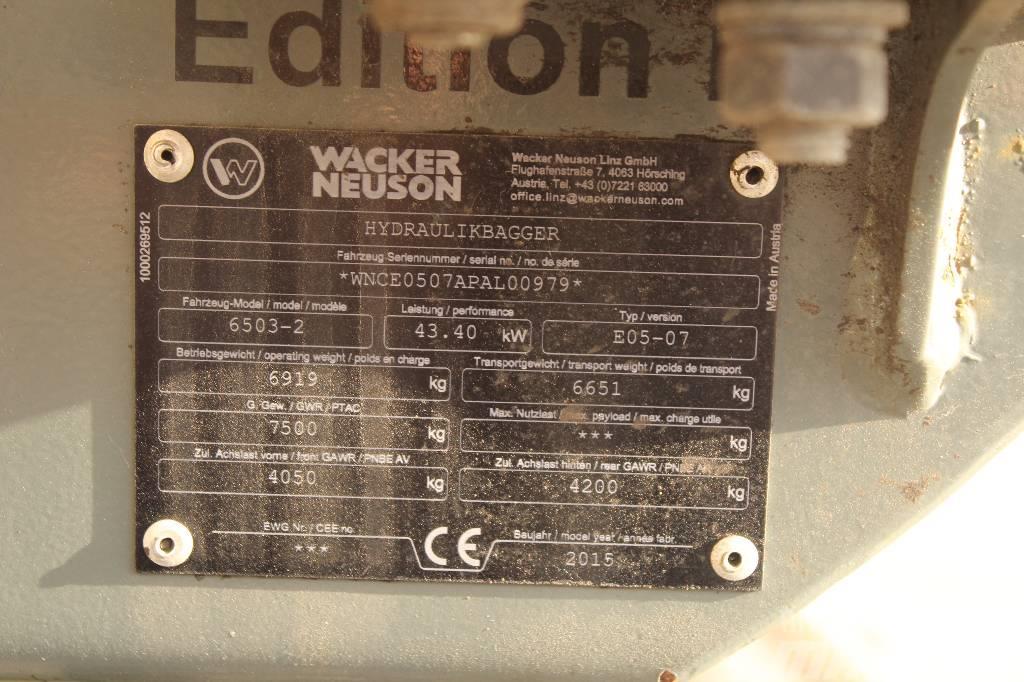 Wacker Neuson 6503 / Engcon, 5 työlaitetta, Rasvari, Lämmitin Excavatoare cu roti