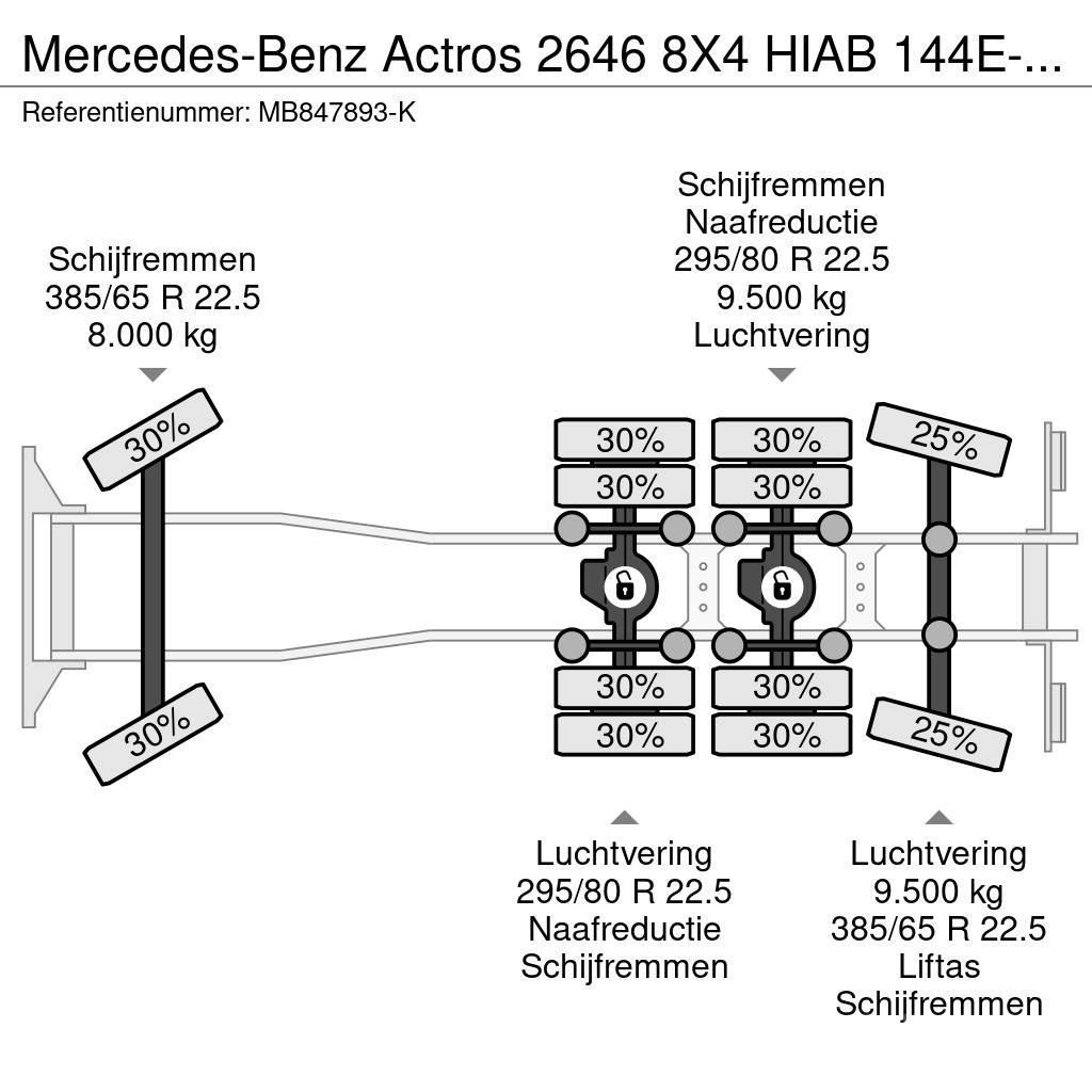 Mercedes-Benz Actros 2646 8X4 HIAB 144E-4 HiPro + REMOTE + HookL Camion cu carlig de ridicare
