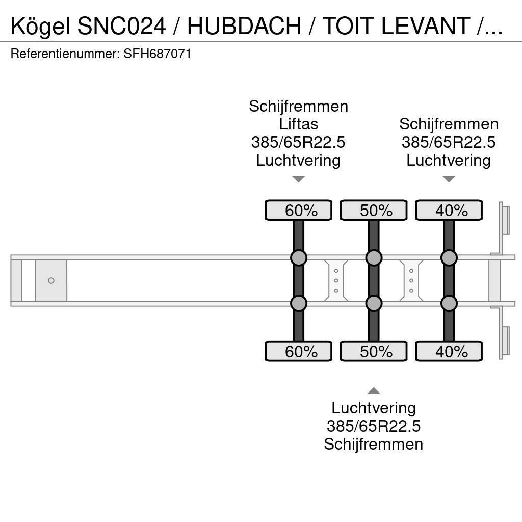 Kögel SNC024 / HUBDACH / TOIT LEVANT / HEFDAK / LIFTAS Semi-remorca speciala