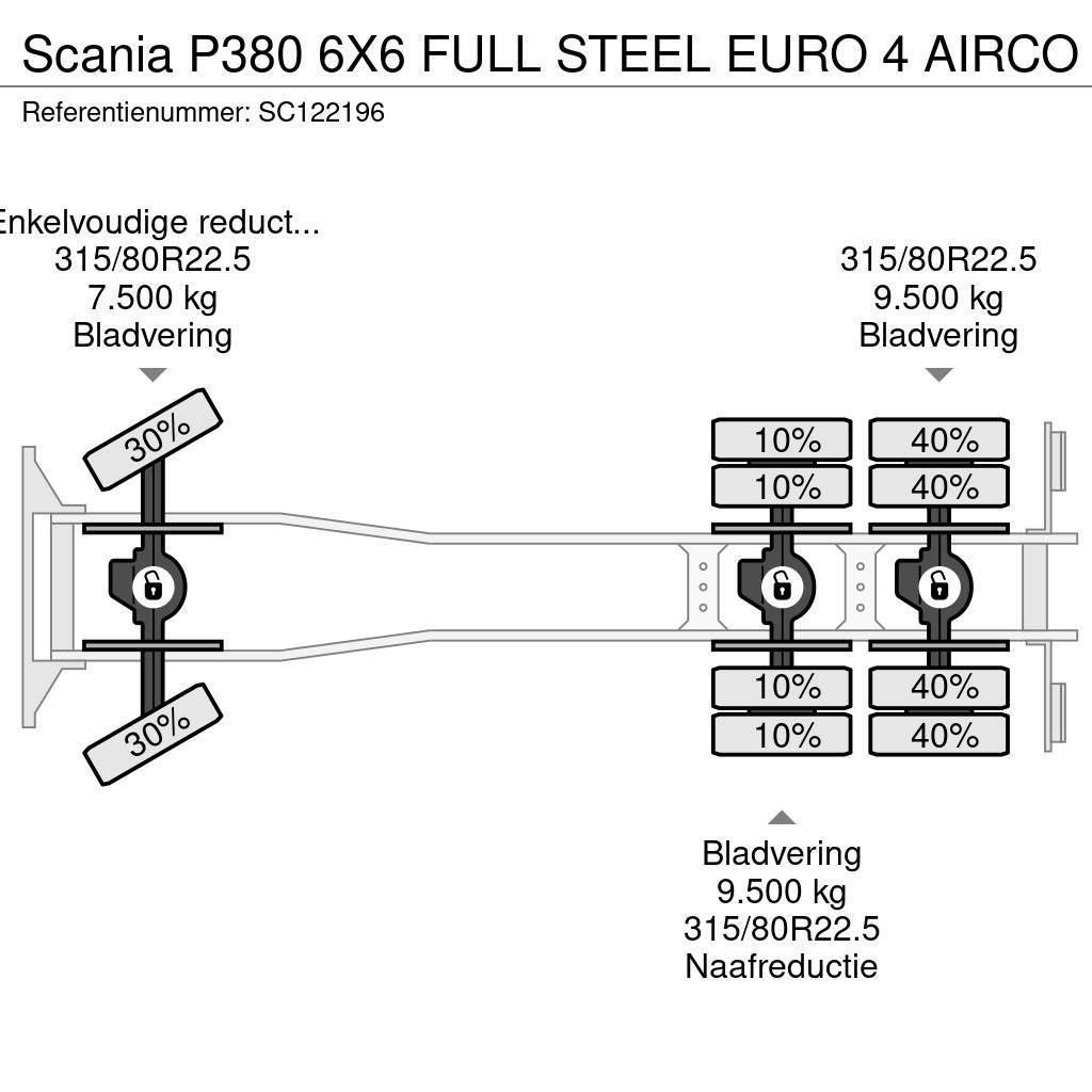 Scania P380 6X6 FULL STEEL EURO 4 AIRCO Chassis Cab trucks