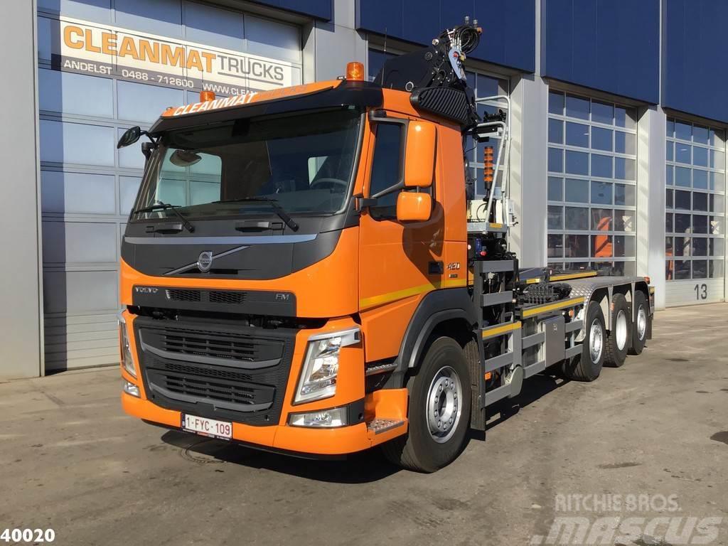 Volvo FM 420 8x2 HMF 28 ton/meter laadkraan Welvaarts we Camion cu carlig de ridicare